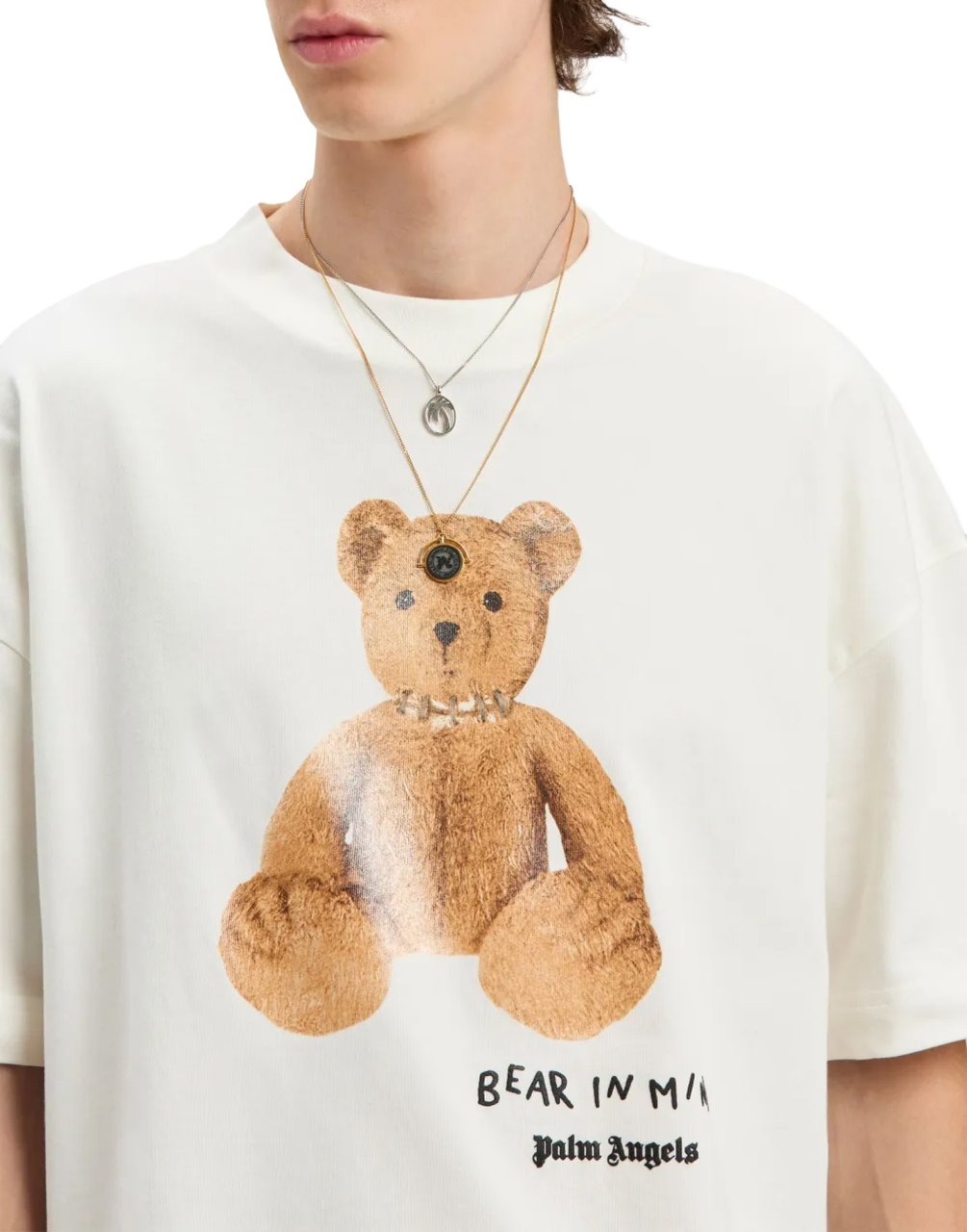 Palm Angels Bear In Mind Logo T-shirt Wit
