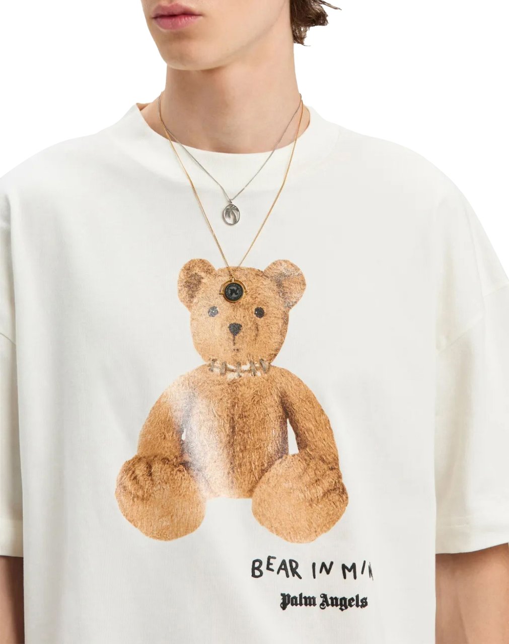 Palm Angels Bear In Mind Logo T-shirt Wit