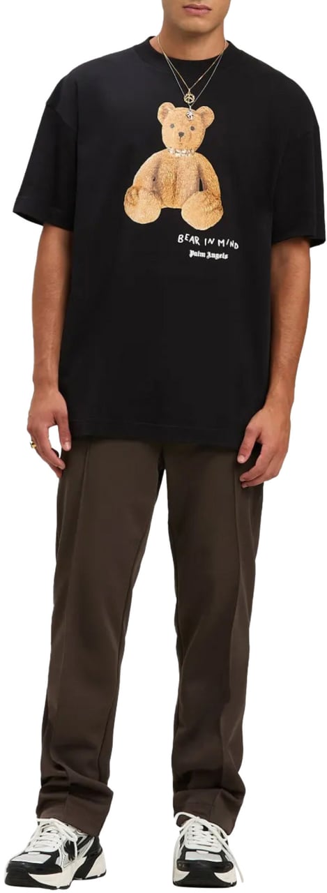 Palm Angels Bear In Mind Logo T-shirt Zwart