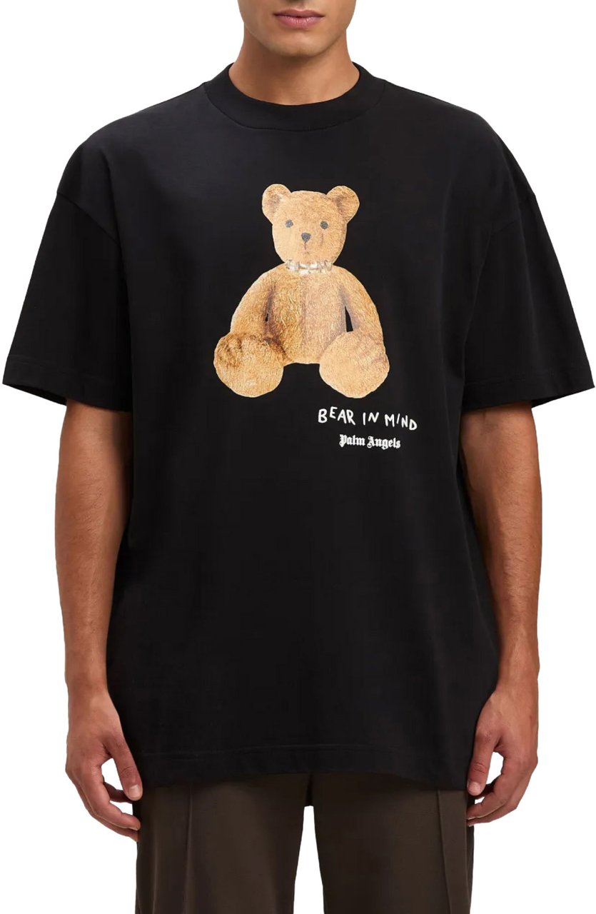 Palm Angels Bear In Mind Logo T-shirt Zwart