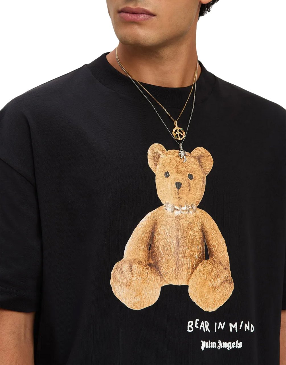 Palm Angels Bear In Mind Logo T-shirt Zwart