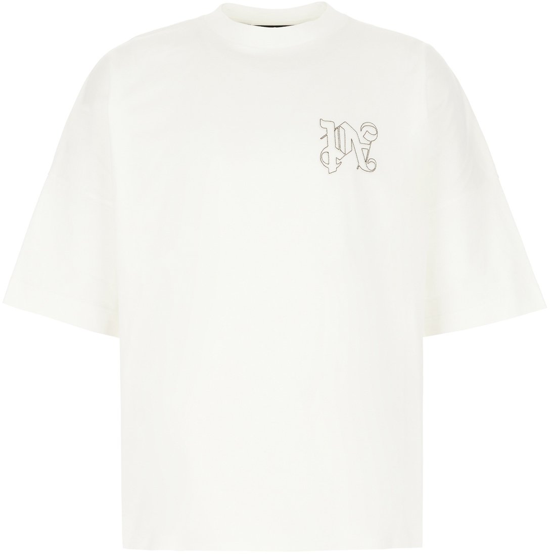 Palm Angels Palm Angels White cotton oversize t-shirt Wit
