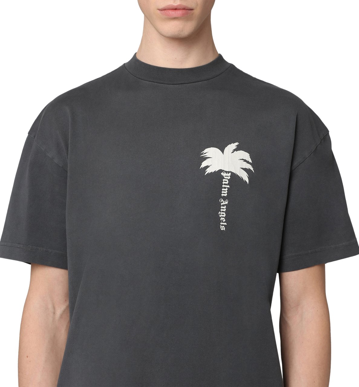 Palm Angels Cotton crew-neck T-shirt Grijs