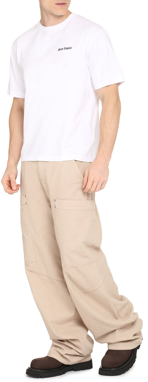 Palm Angels Cotton crew-neck T-shirt Wit