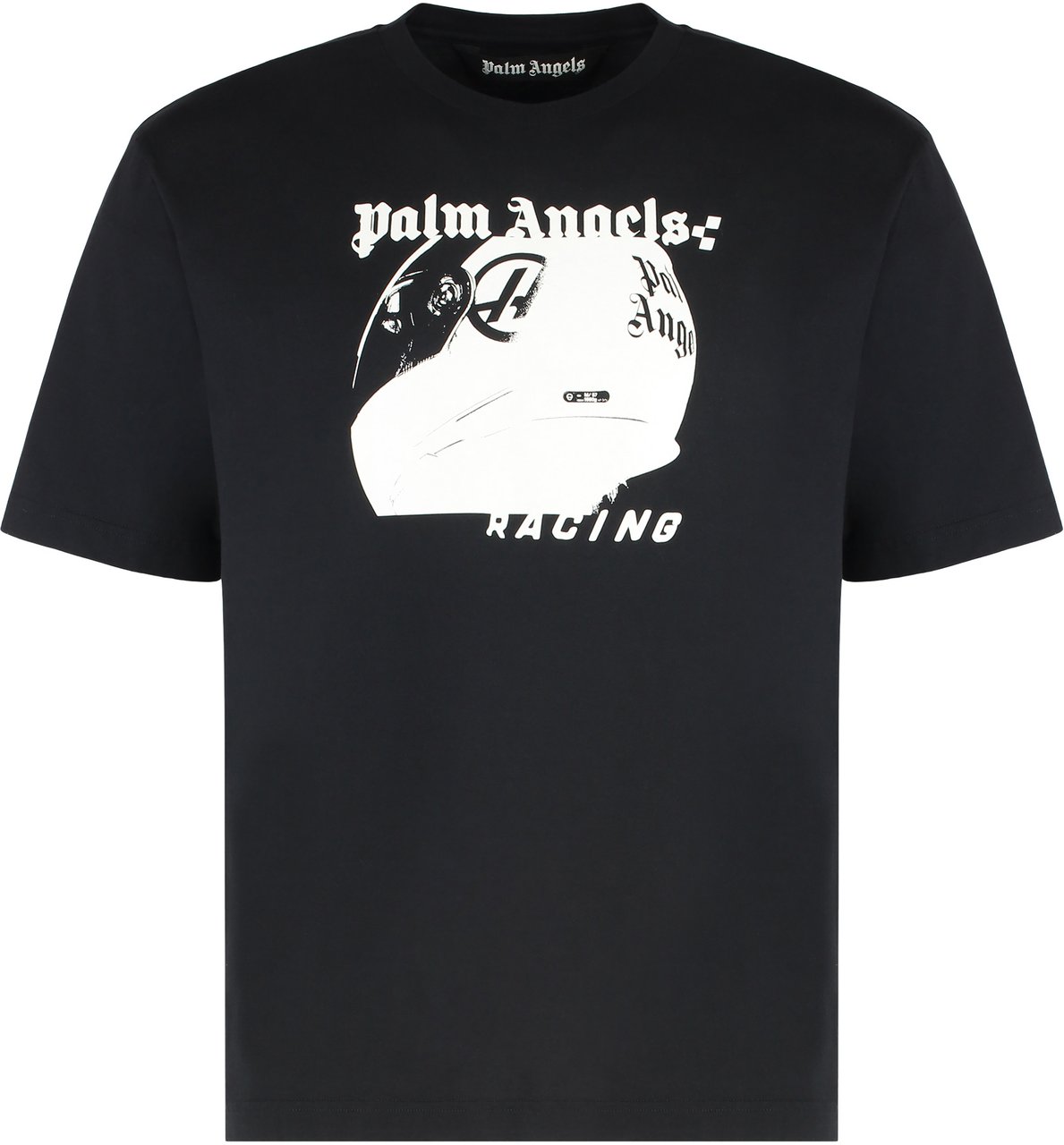 Palm Angels Cotton T-shirt with print Zwart