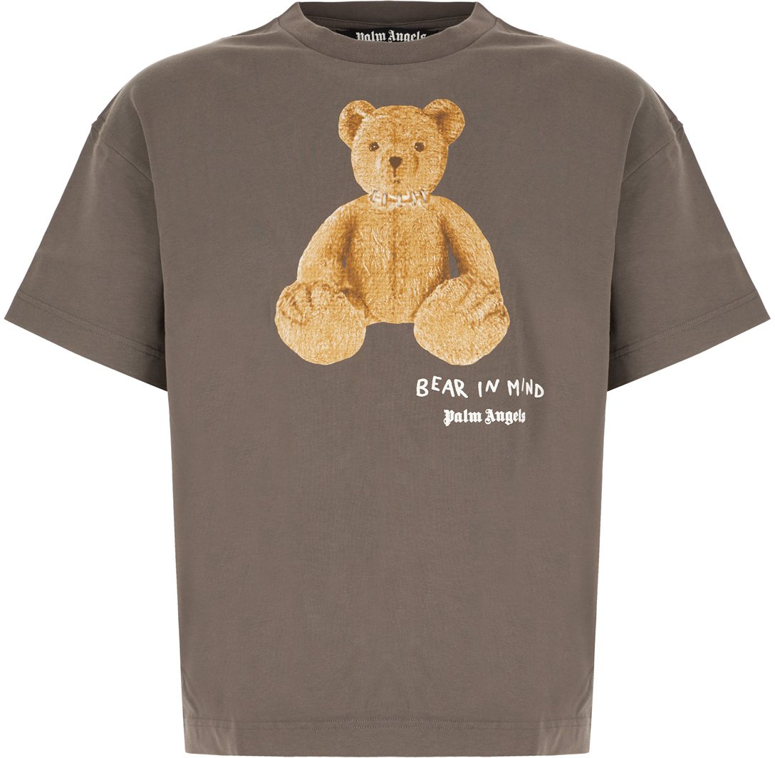 Palm Angels Palm Angels Dove grey cotton t-shirt Bruin
