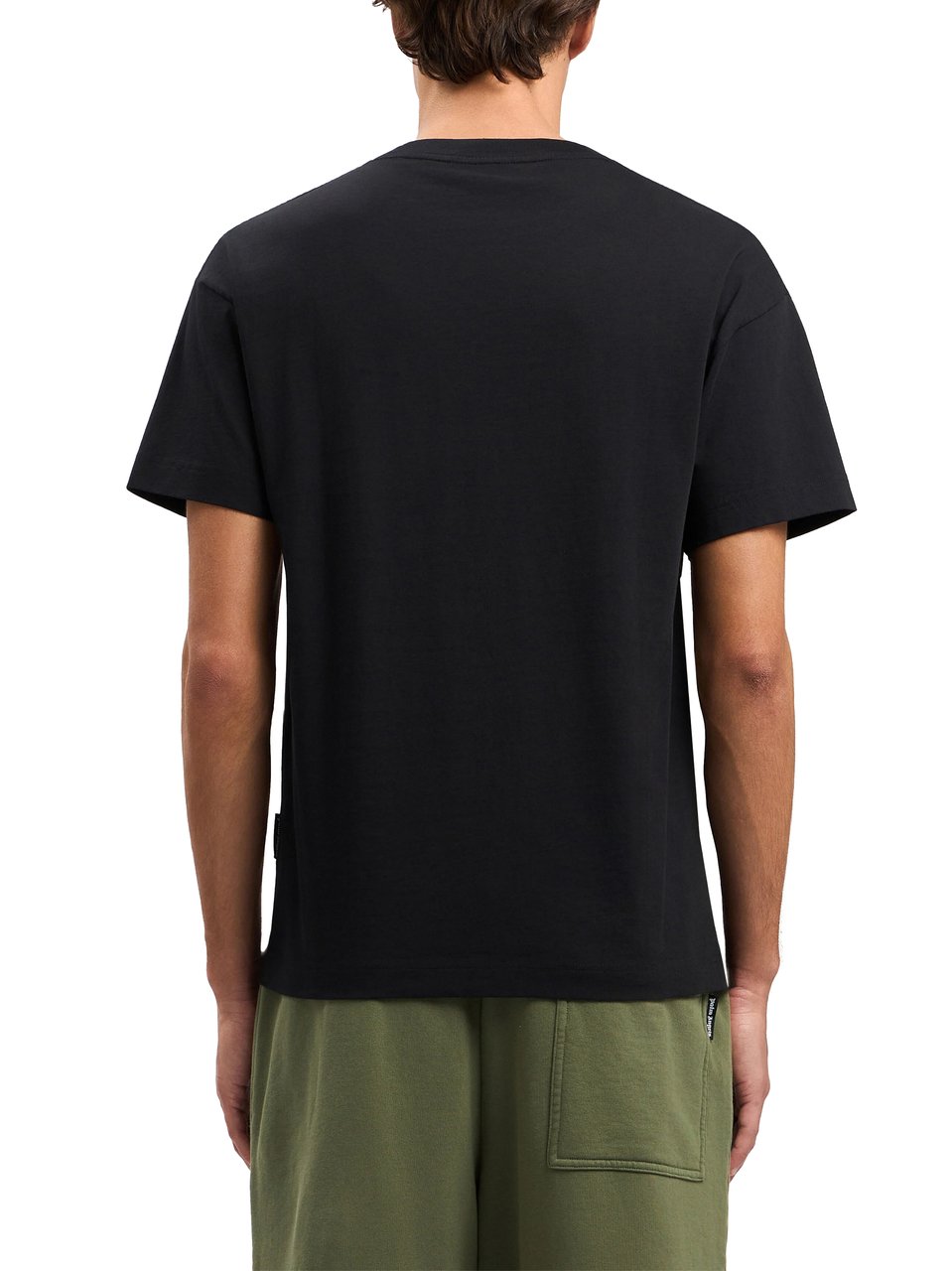Palm Angels Regular Fit Spray Bear Graphic T-Shirt Zwart