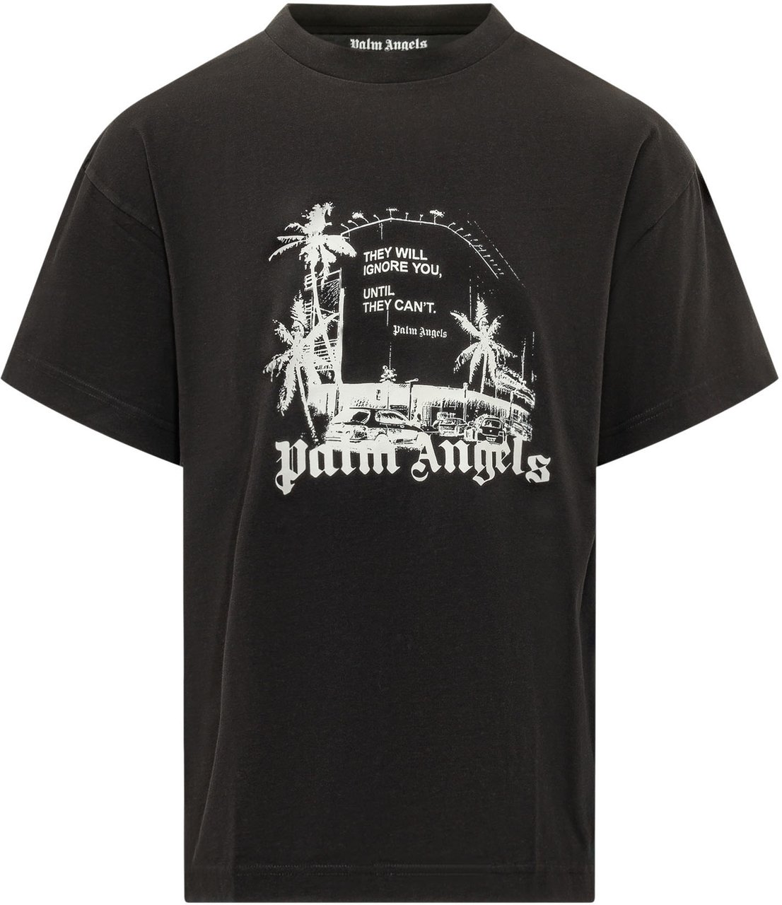 Palm Angels T-shirt Statement con Stampa Grafica Zwart