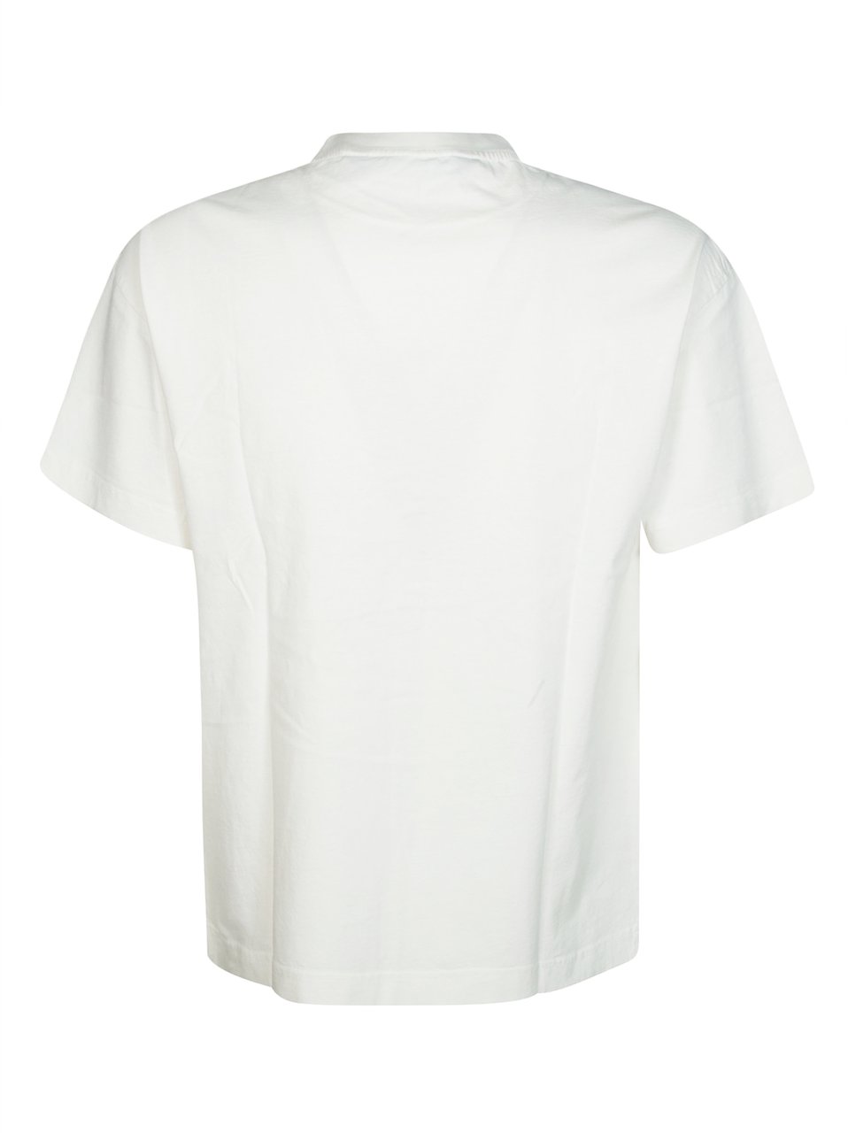 Palm Angels White Neck Logo Regular Crew T-Shirt Wit