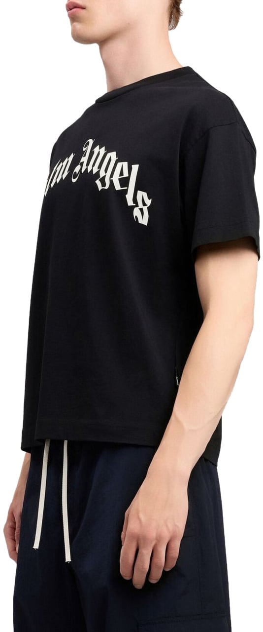 Palm Angels T-Shirts And Polos Black Off White Zwart