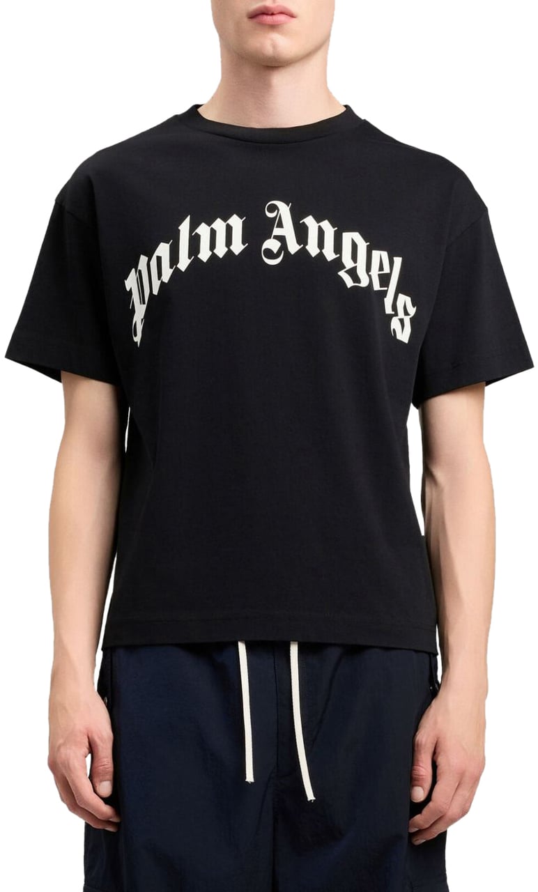 Palm Angels T-Shirts And Polos Black Off White Zwart