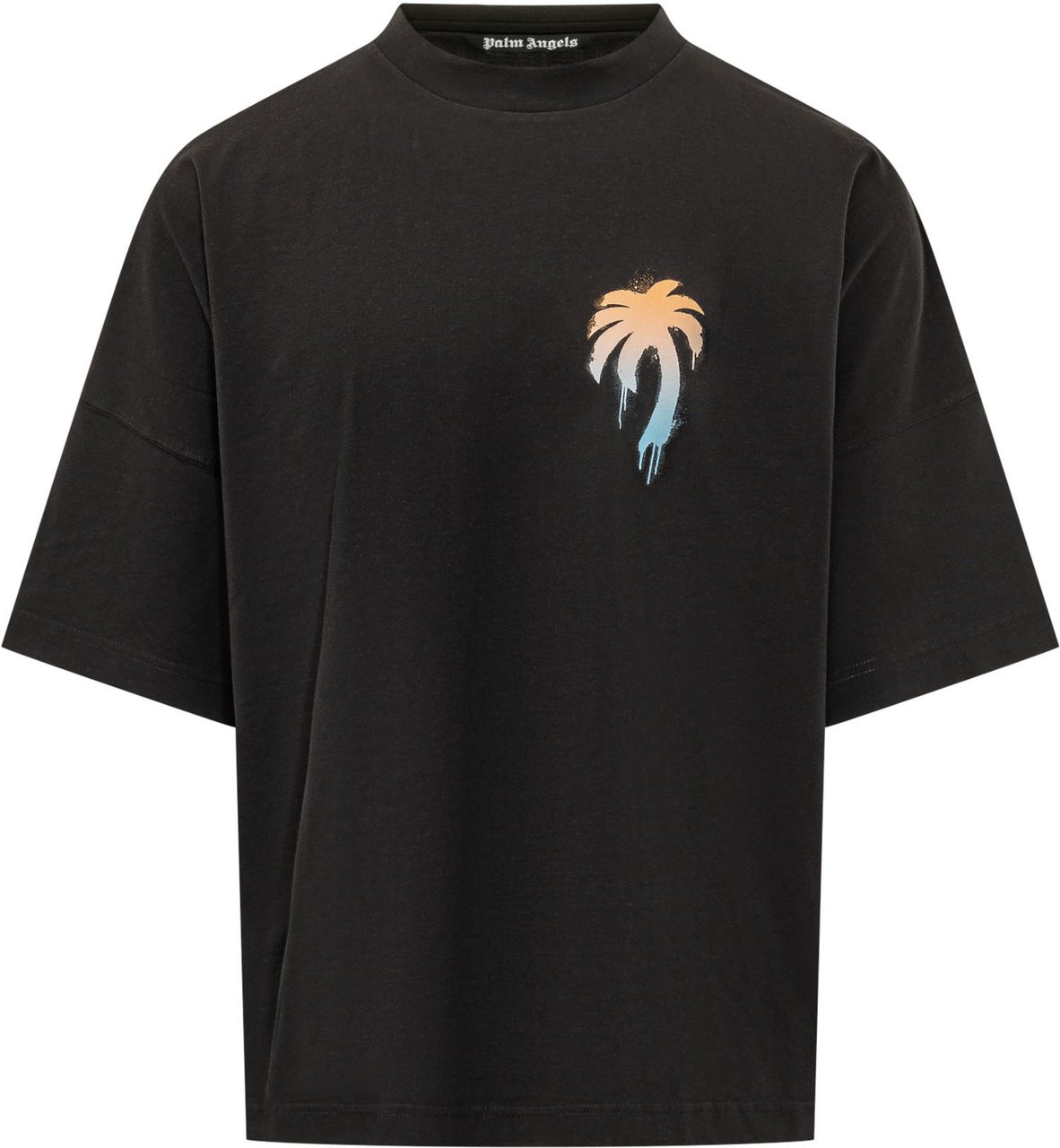 Palm Angels T-shirt Over I Love PA con Stampa Zwart
