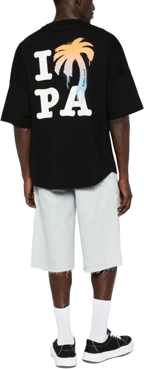 Palm Angels T-Shirts And Polos Black Donkergrijs
