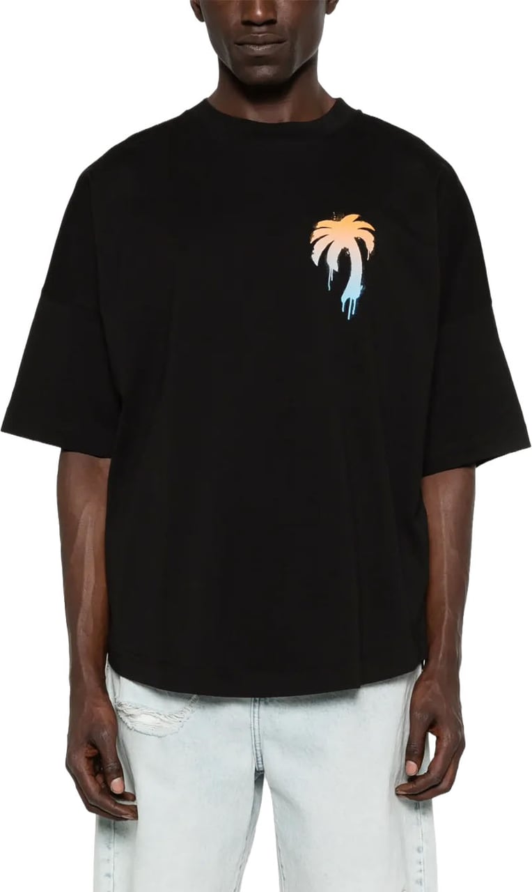 Palm Angels T-Shirts And Polos Black Donkergrijs
