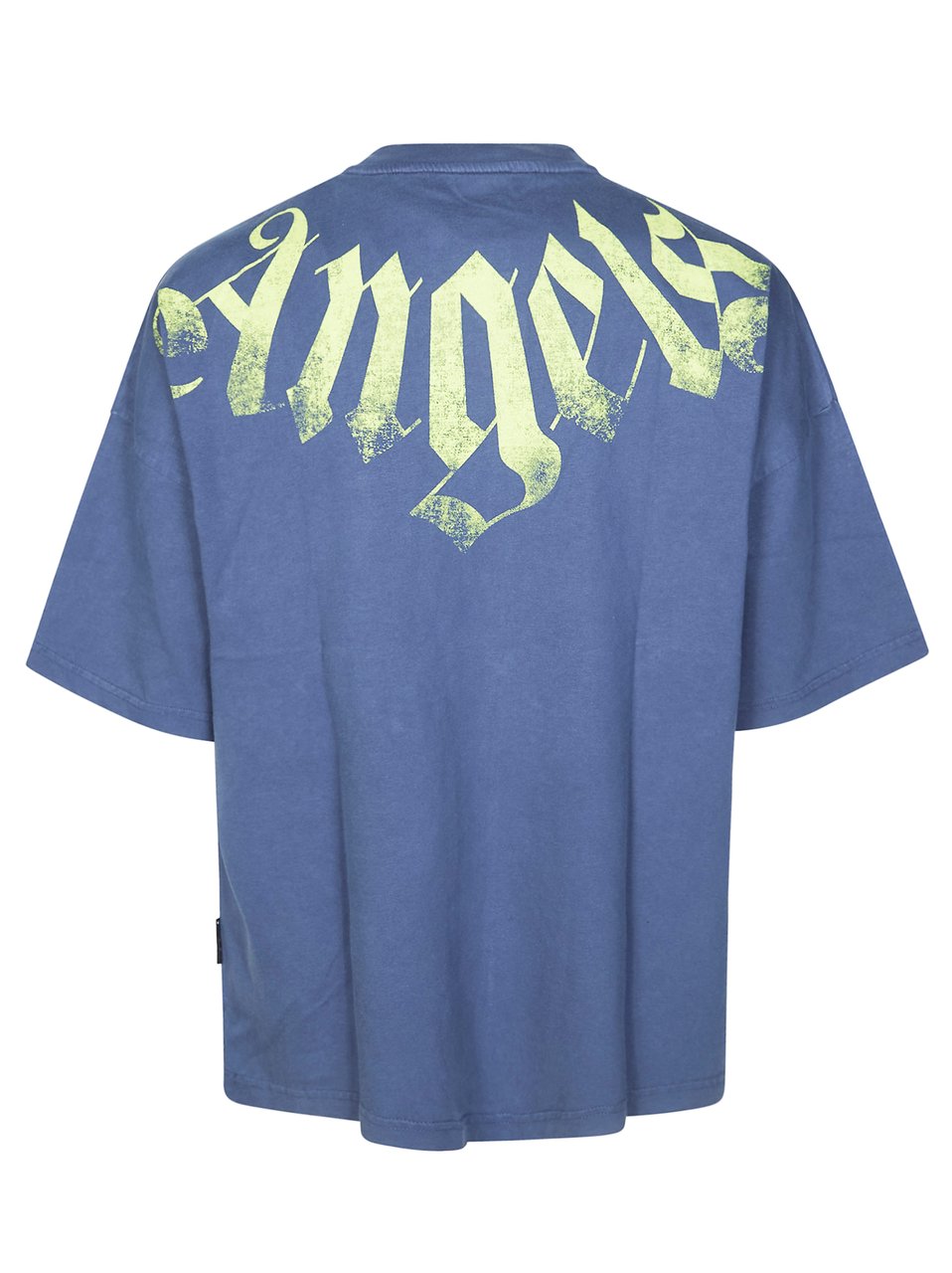Palm Angels Muted Blue Big Neck Logo T-Shirt Blauw