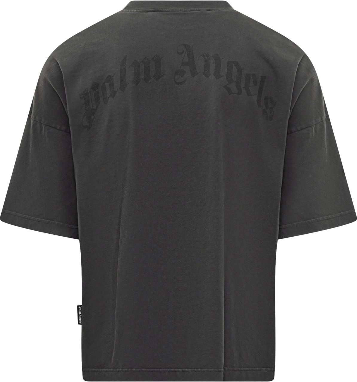 Palm Angels T-Shirt Nera Logo Collo Palm Angels Zwart