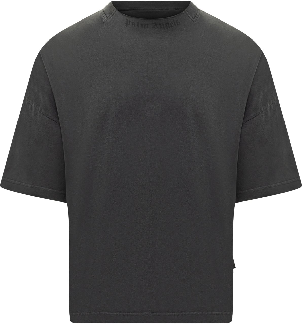 Palm Angels T-Shirt Nera Logo Collo Palm Angels Zwart