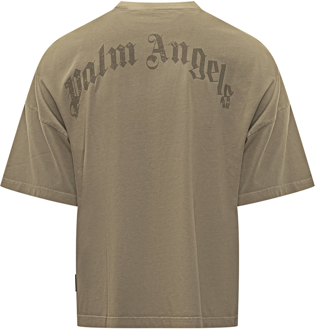 Palm Angels T-Shirt Verde Logo Collo Palm Angels Groen