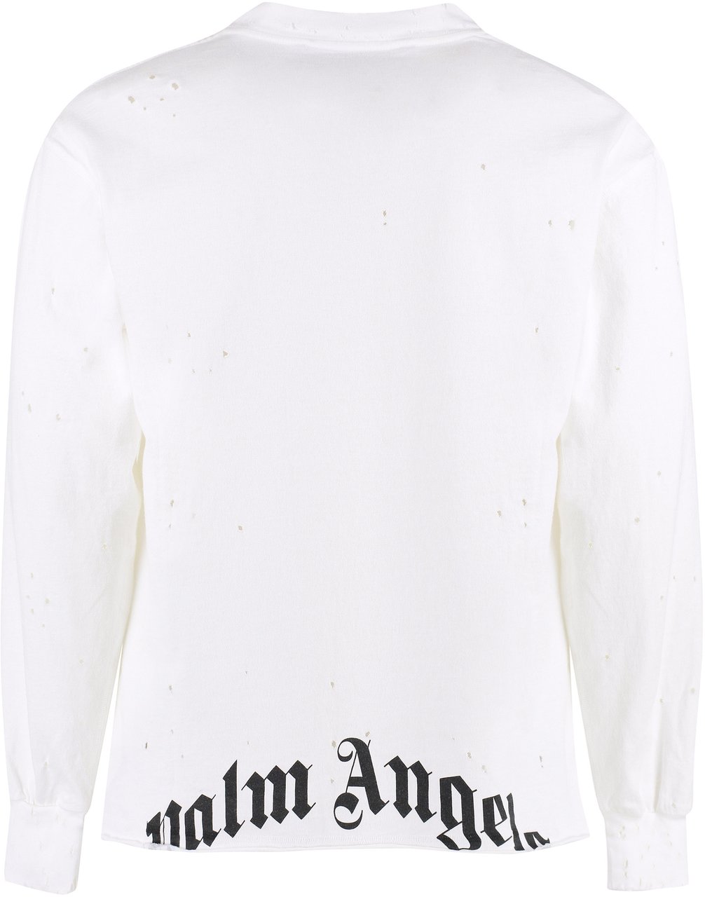 Palm Angels Long sleeve printed cotton t-shirt Wit