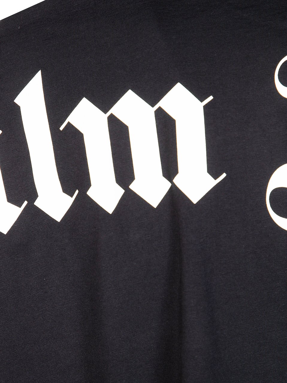 Palm Angels Relaxed Fit Long-Sleeve Tee with Gothic Logo Detail Zwart