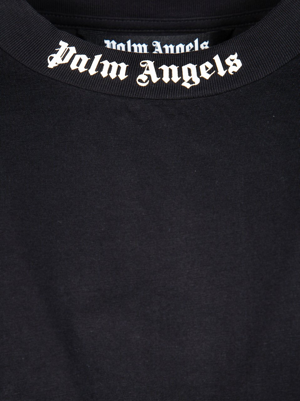 Palm Angels Relaxed Fit Long-Sleeve Tee with Gothic Logo Detail Zwart
