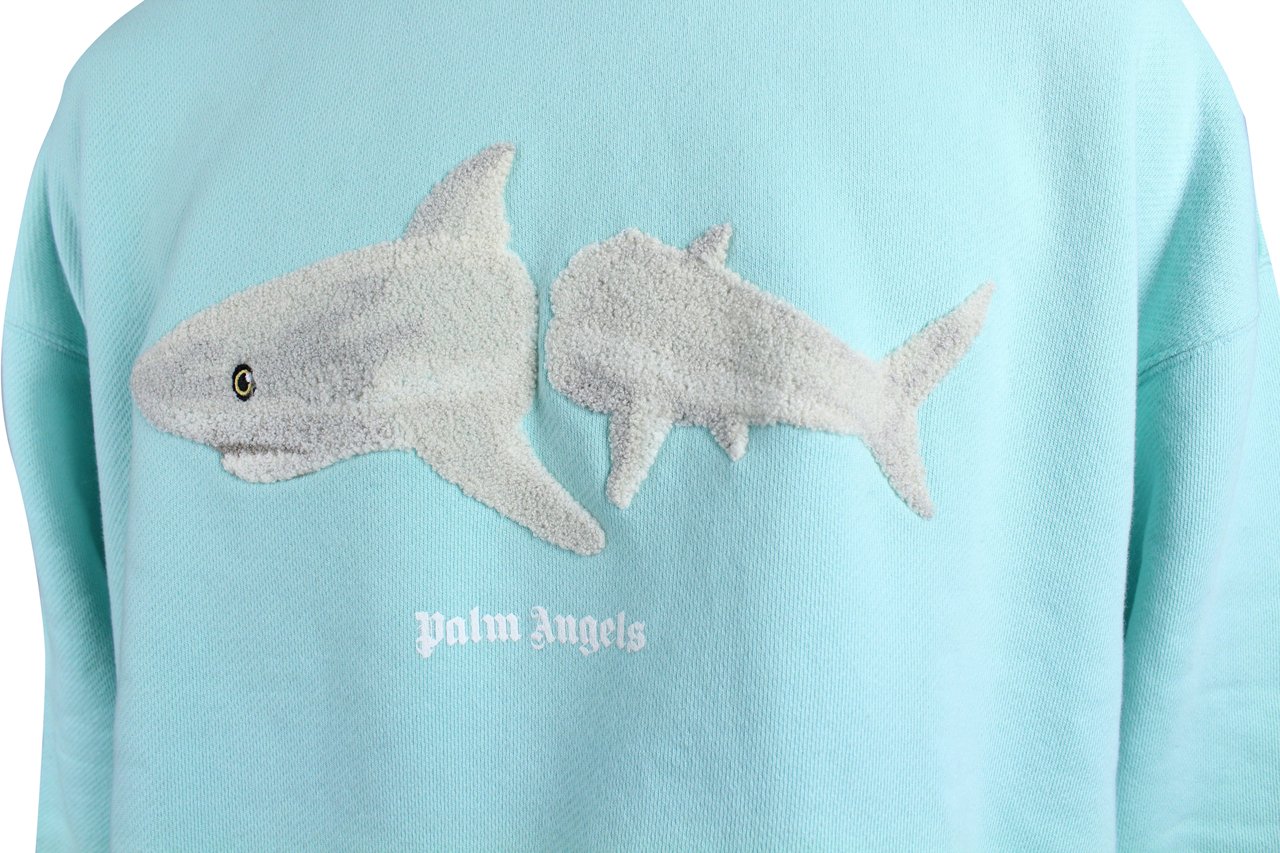 Palm Angels Palm Angels White Shark Sweater (Blauw) Wit