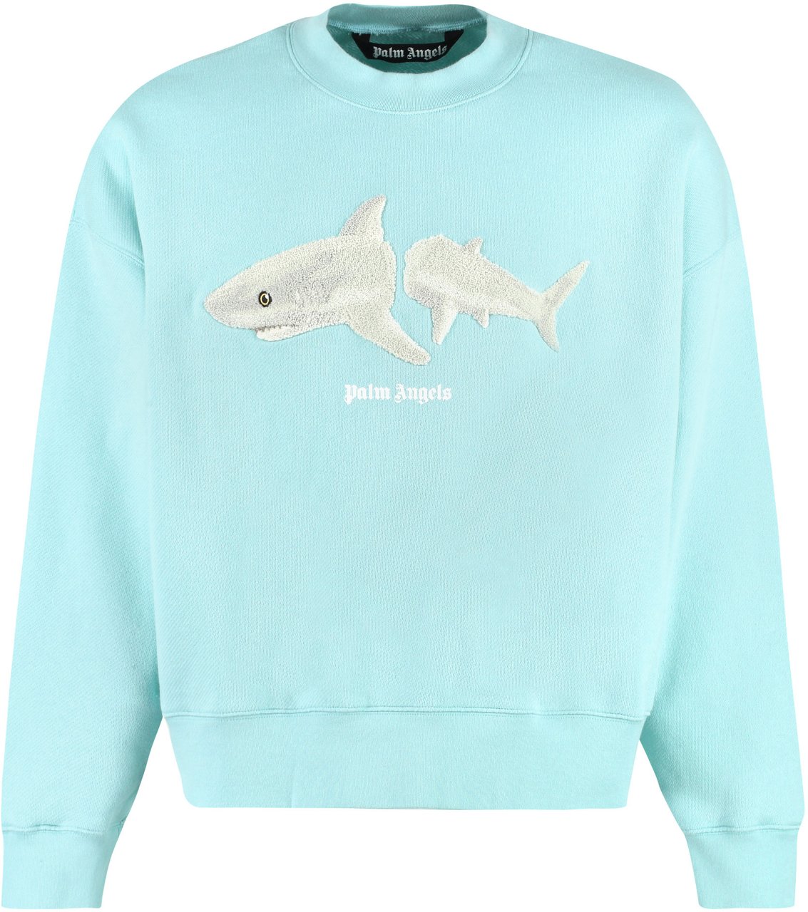 Palm Angels Embroidered cotton sweatshirt Blauw