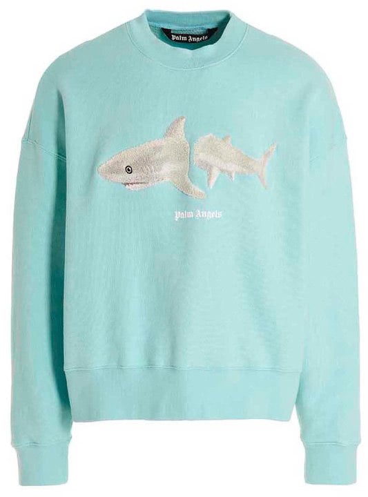 Palm Angels Palm Angels White Shark Sweater (Blauw) Wit