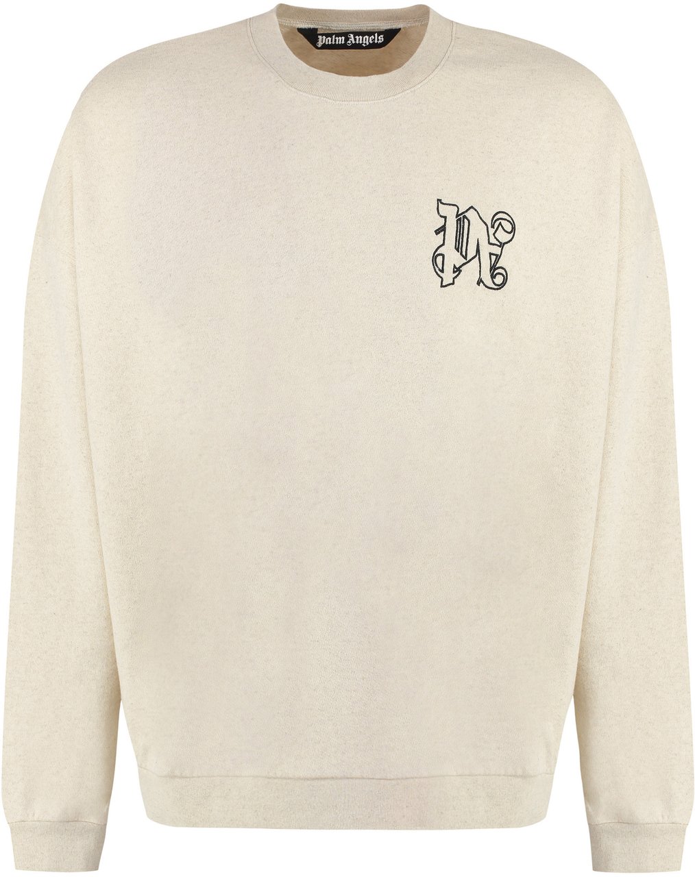 Palm Angels Cotton crew-neck sweatshirt Beige