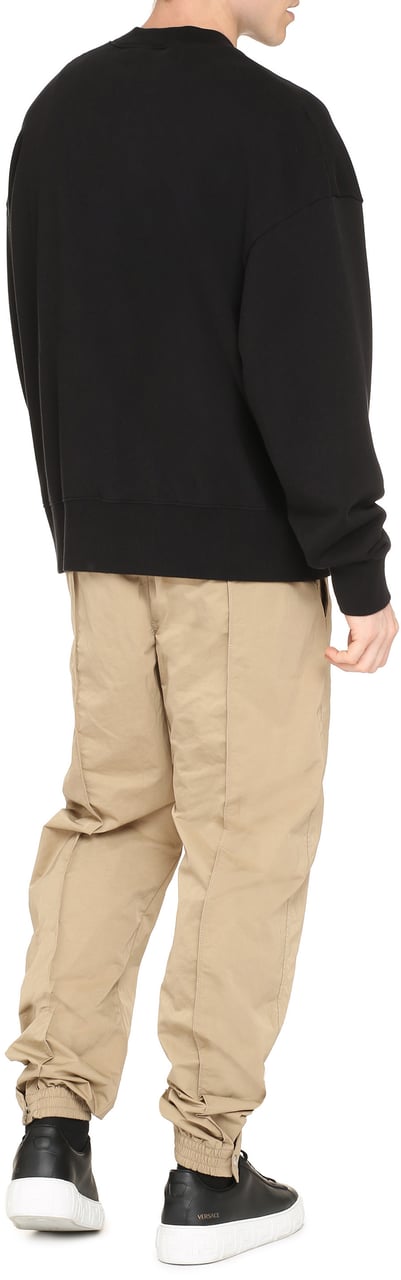 Palm Angels Cotton crew-neck sweatshirt Zwart
