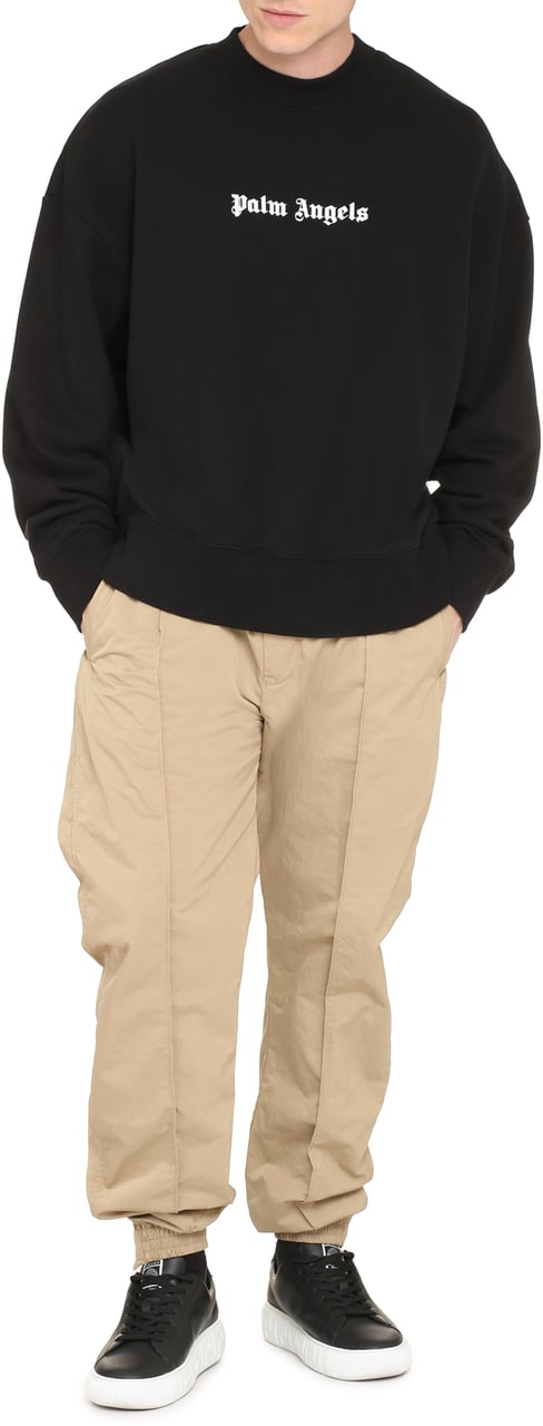 Palm Angels Cotton crew-neck sweatshirt Zwart