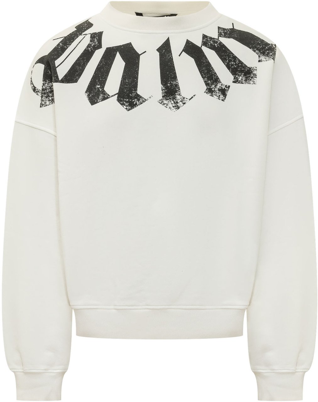 Palm Angels Felpa Loose con Logo sul Collo Wit