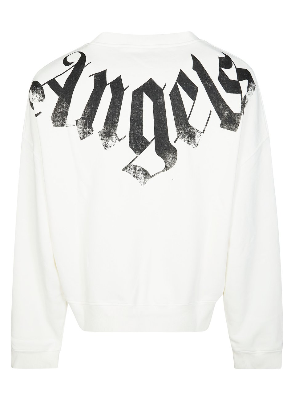 Palm Angels White Big Neck Logo Cropped Sweatshirts Wit