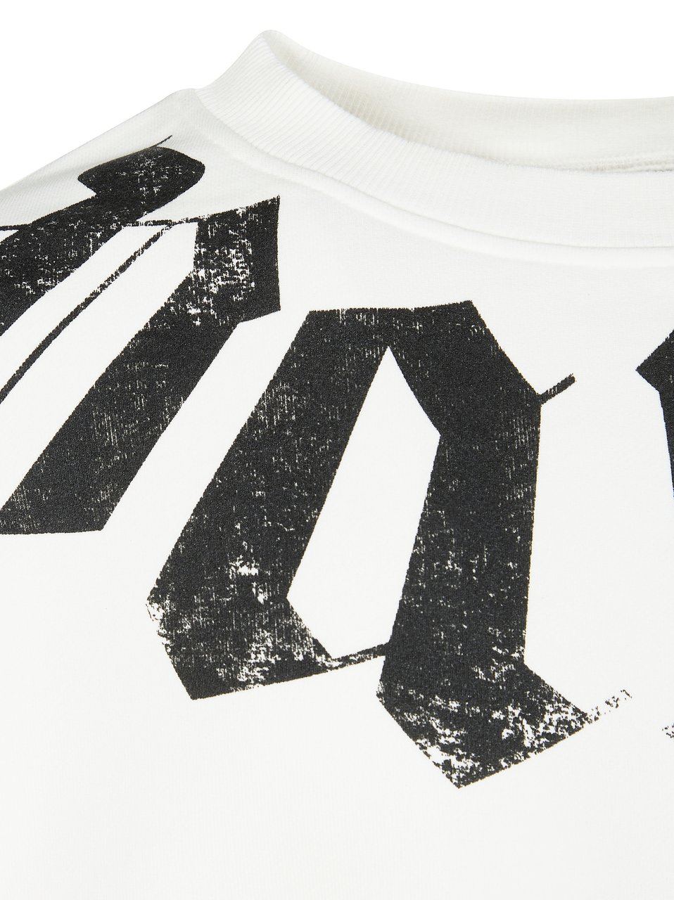 Palm Angels White Big Neck Logo Cropped Sweatshirts Wit