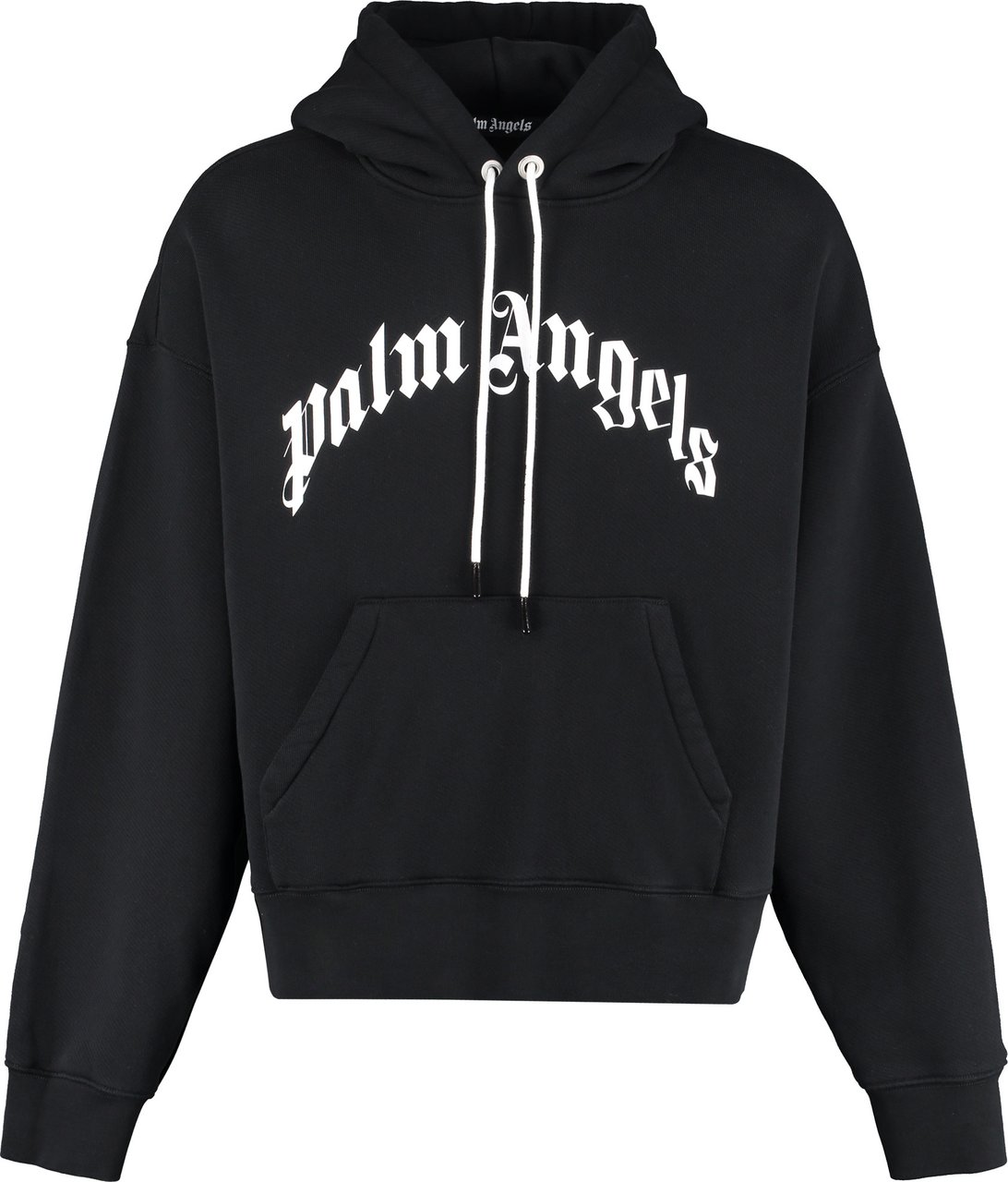 Palm Angels Logo cotton hoodie Zwart