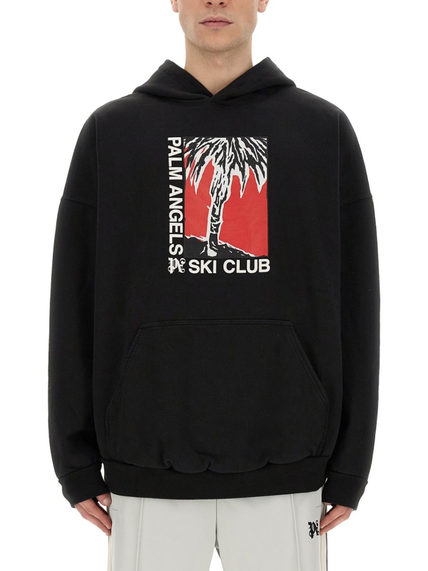 Palm Angels Palm Ski Club Print Sweatshirt Zwart