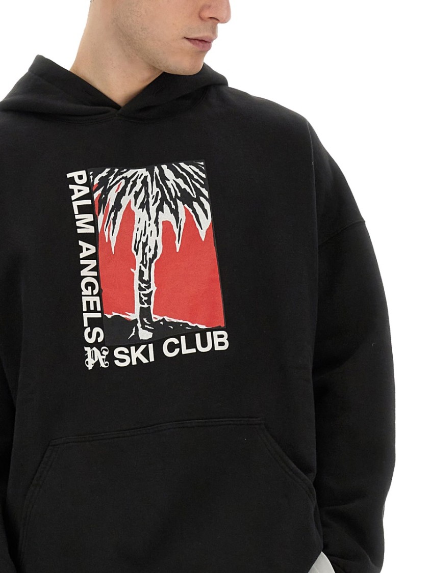 Palm Angels Palm Ski Club Print Sweatshirt Zwart