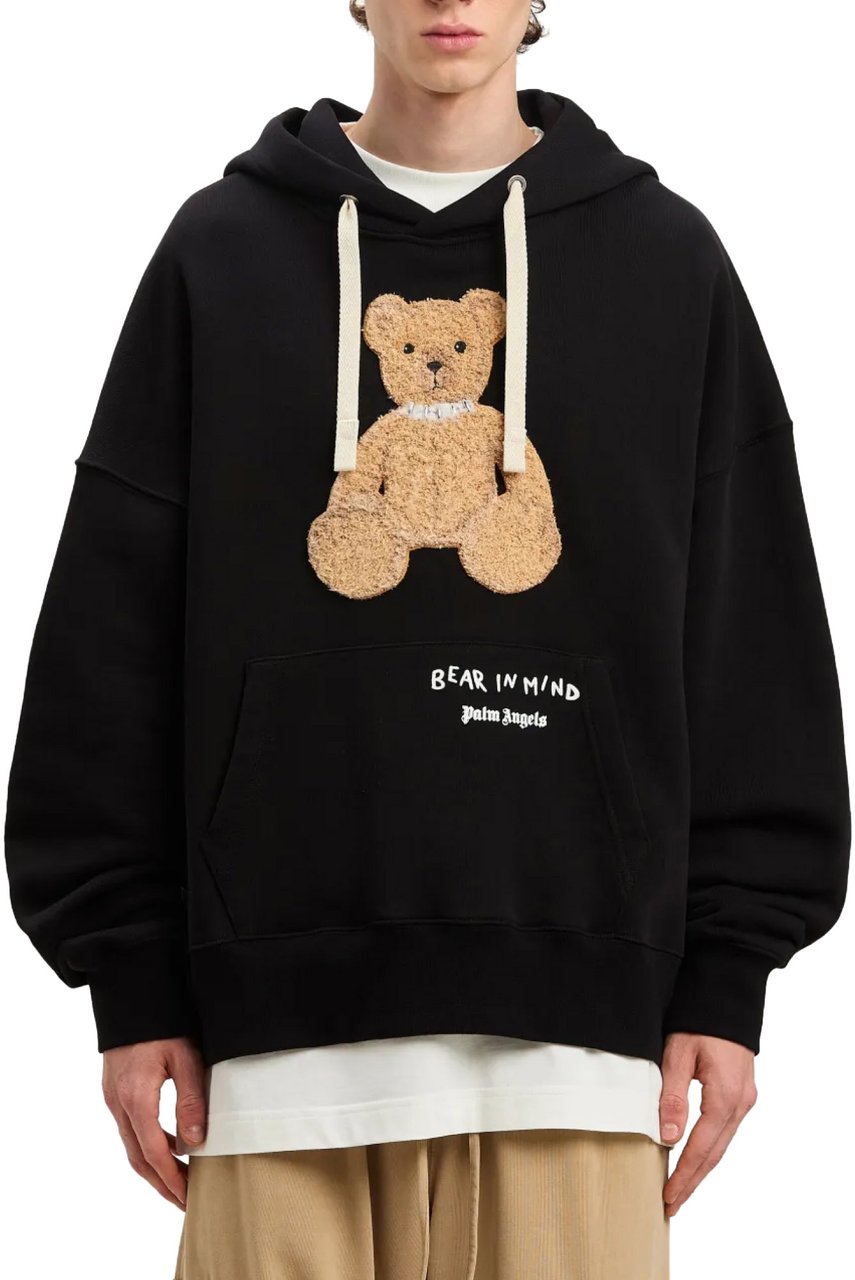 Palm Angels Bear In Mind Logo Hoodie Zwart