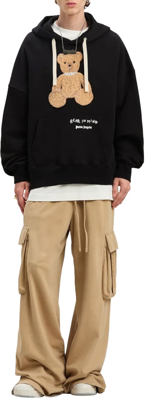 Palm Angels Bear In Mind Logo Hoodie Zwart