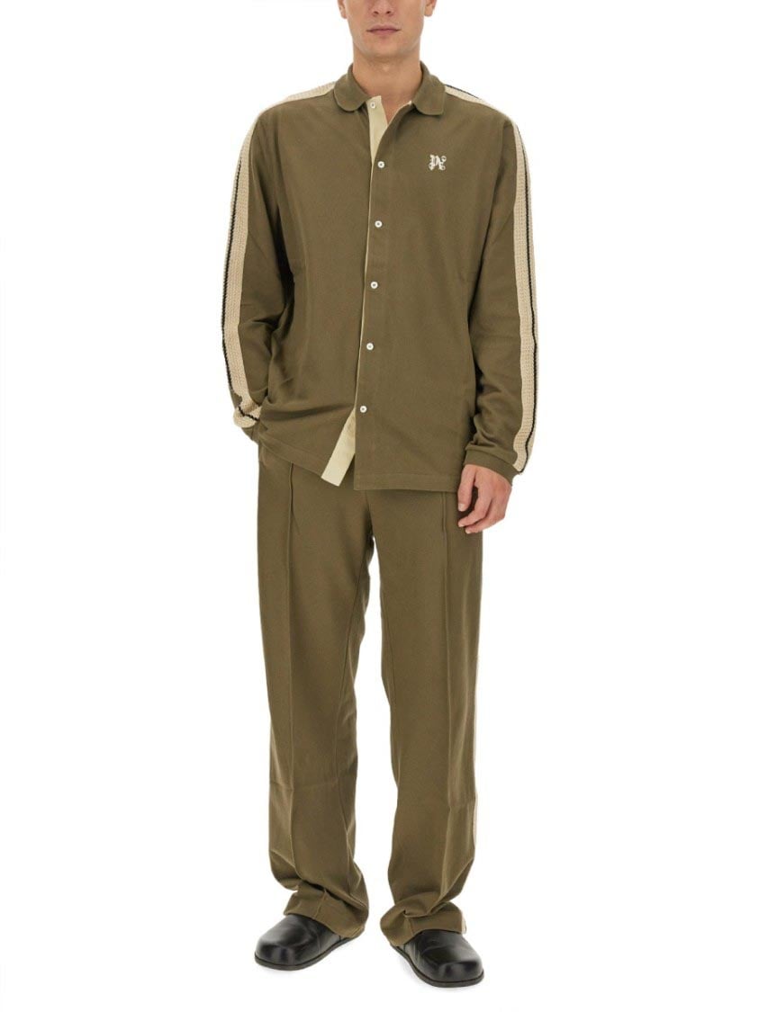 Palm Angels Monogram Shirt Groen