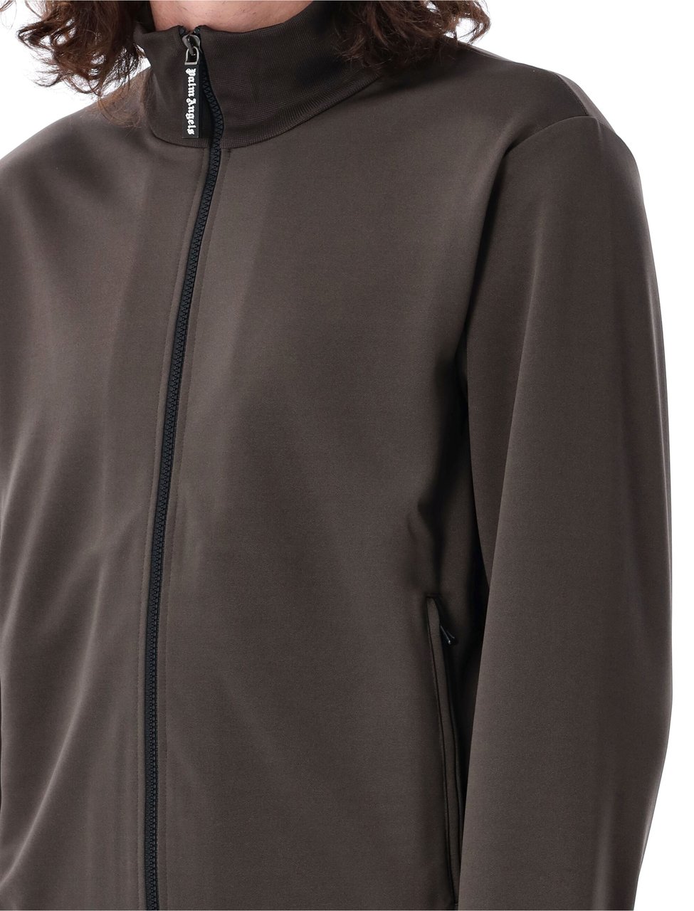 Palm Angels Back Curved Logo Track Jacket Grigio Grijs