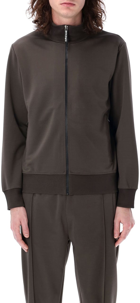Palm Angels Back Curved Logo Track Jacket Grigio Grijs