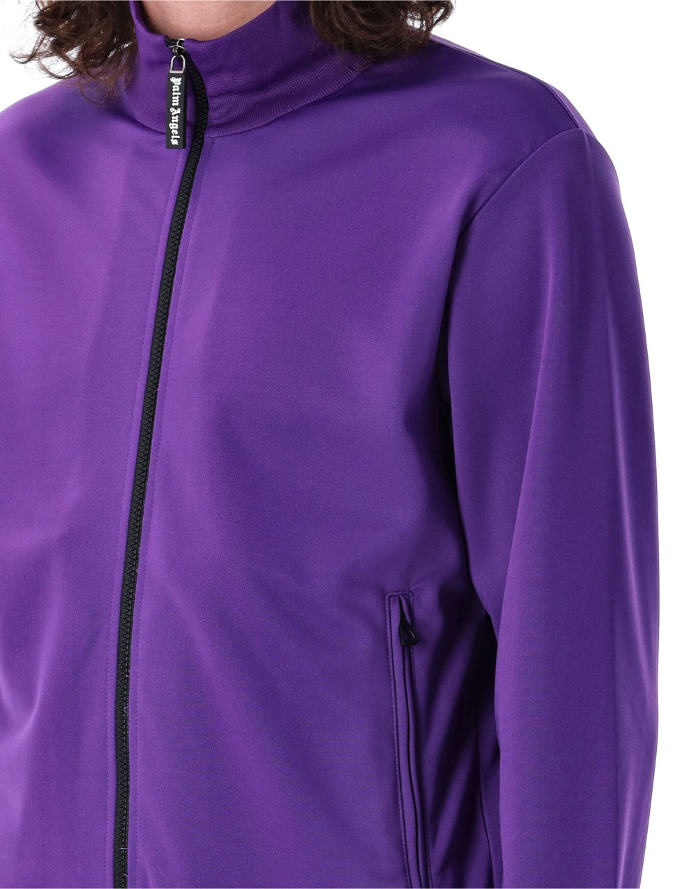 Palm Angels Back Curved Logo Track Jacket Purple Paars