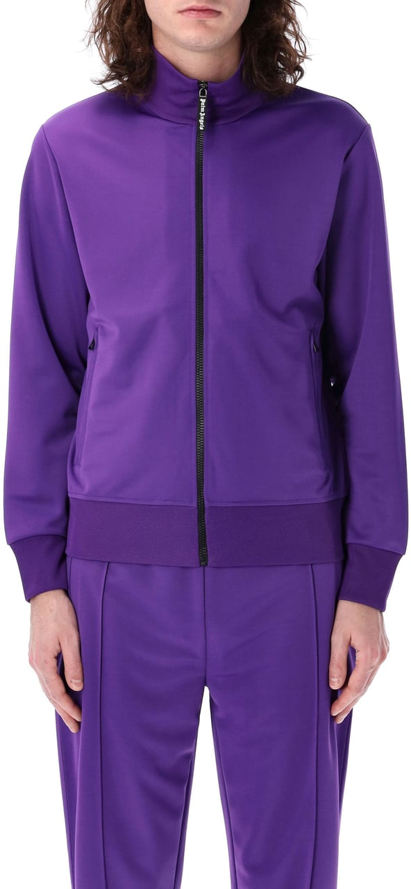 Palm Angels Back Curved Logo Track Jacket Purple Paars