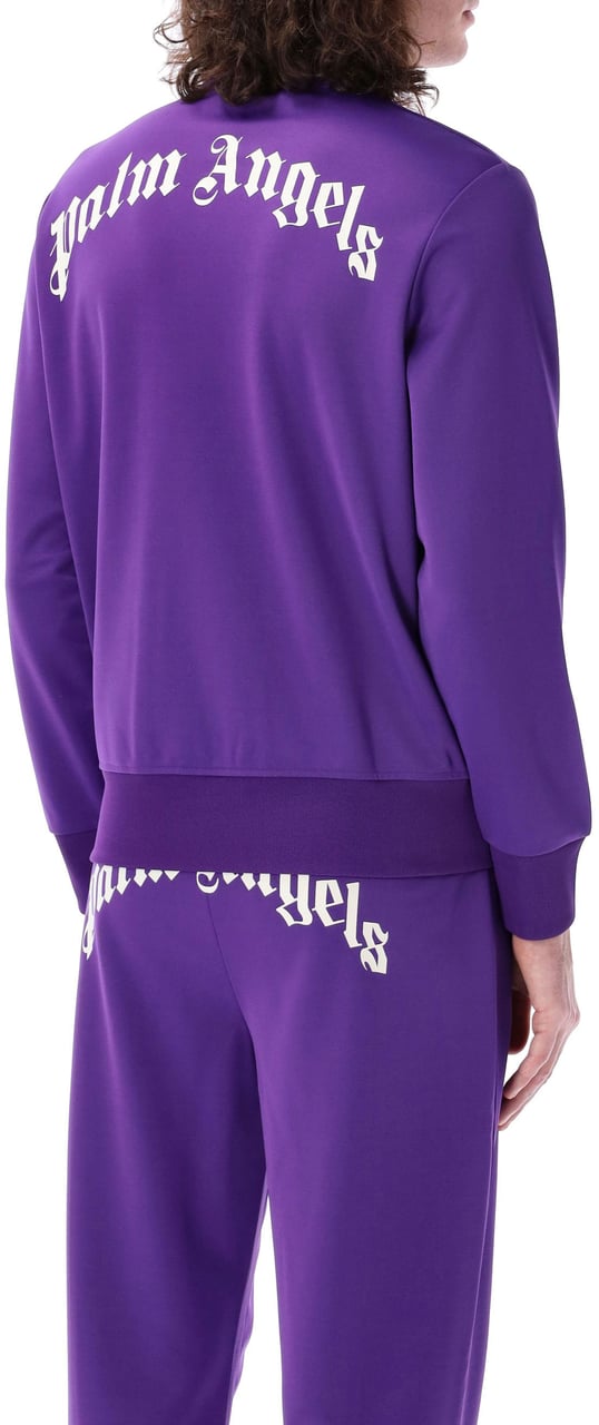 Palm Angels Back Curved Logo Track Jacket Purple Paars