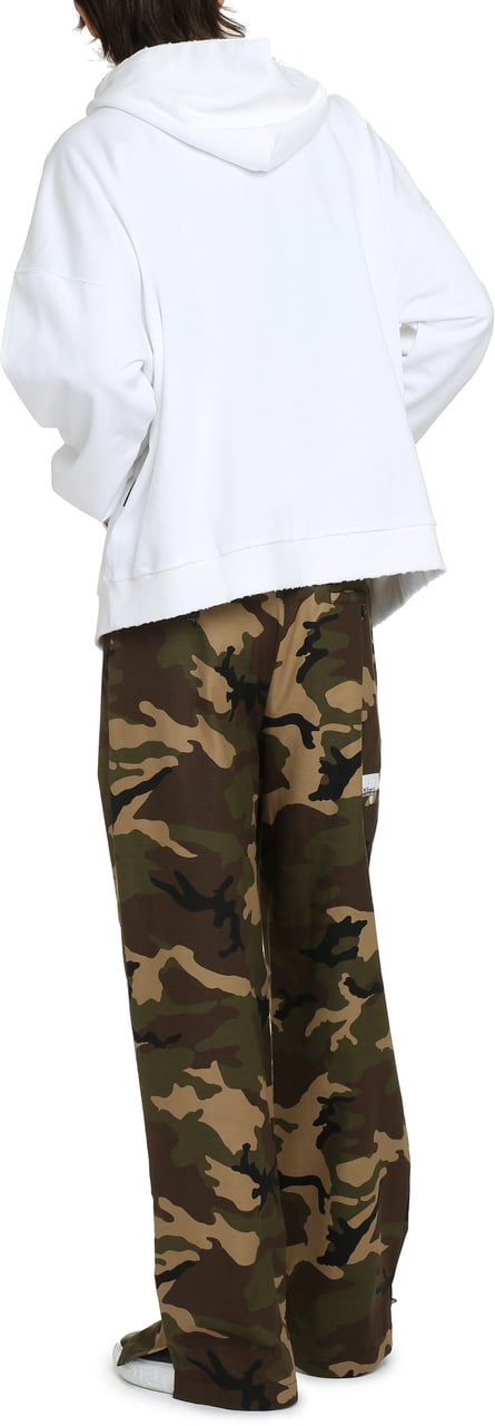 Palm Angels Full zip hoodie Wit