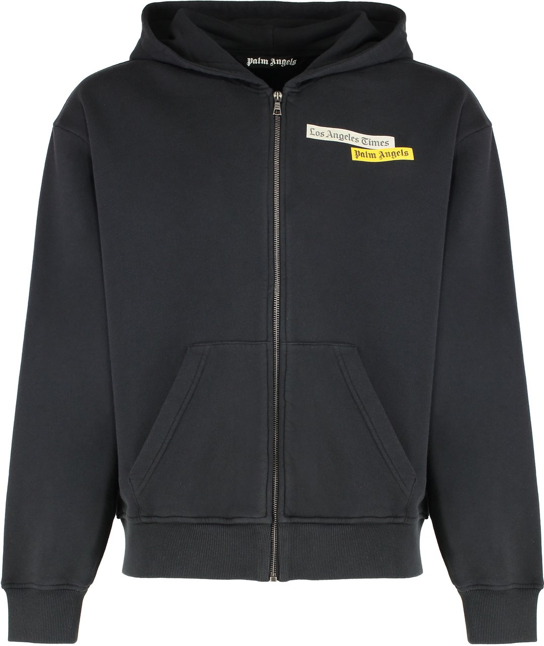 Palm Angels Hooded full-zip sweatshirt Zwart