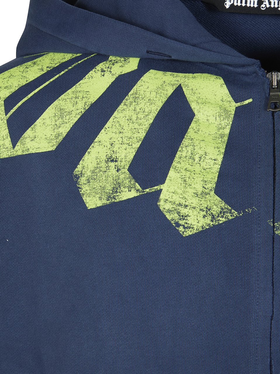 Palm Angels Deep Ocean Big Neck Logo Hoodie Groen