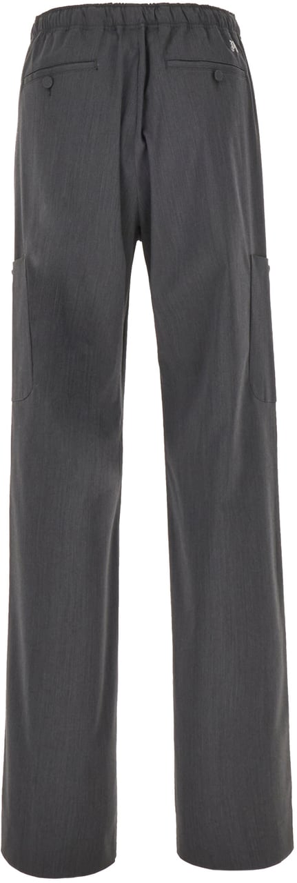 Palm Angels Palm Angels Dark grey stretch polyester blend pants Grijs