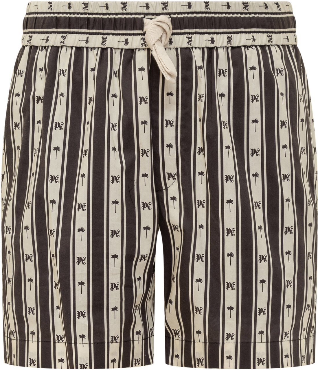 Palm Angels Shorts Striped PA Monogram Wit